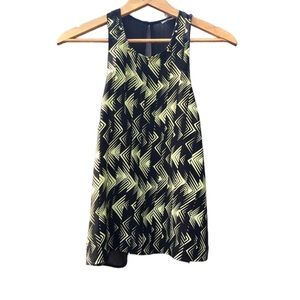 Charlotte Russe Tank Top Shirt Racerback Sheer Graphic Print Gold Studded Neck…